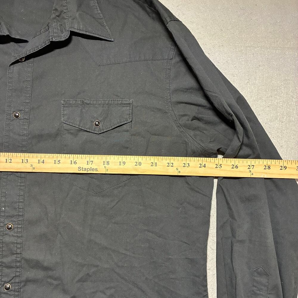 Vintage Wrangler Western Shirt Mens XL All Black Pearl Snaps Cowboy Rodeo - Picture 5 of 8